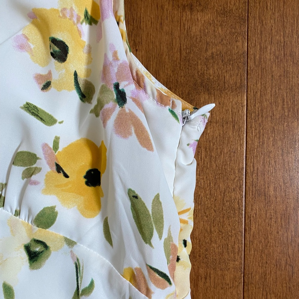 Princess Polly Nellie Mini Dress White Floral with Yellow & Pink Flowers - Picture 12 of 14